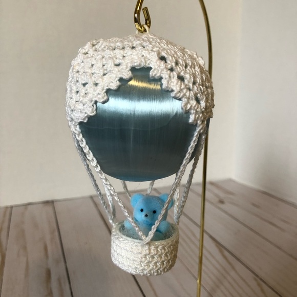 Handmade Crochet Hot Air Balloon Ornament - Picture 2 of 3